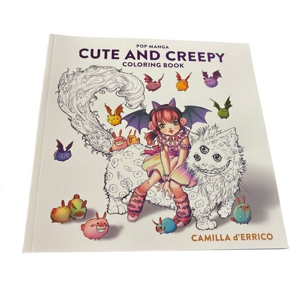 Pop Manga adult coloring books dragons cute and creepy set of 3 - Picture 9 of 13